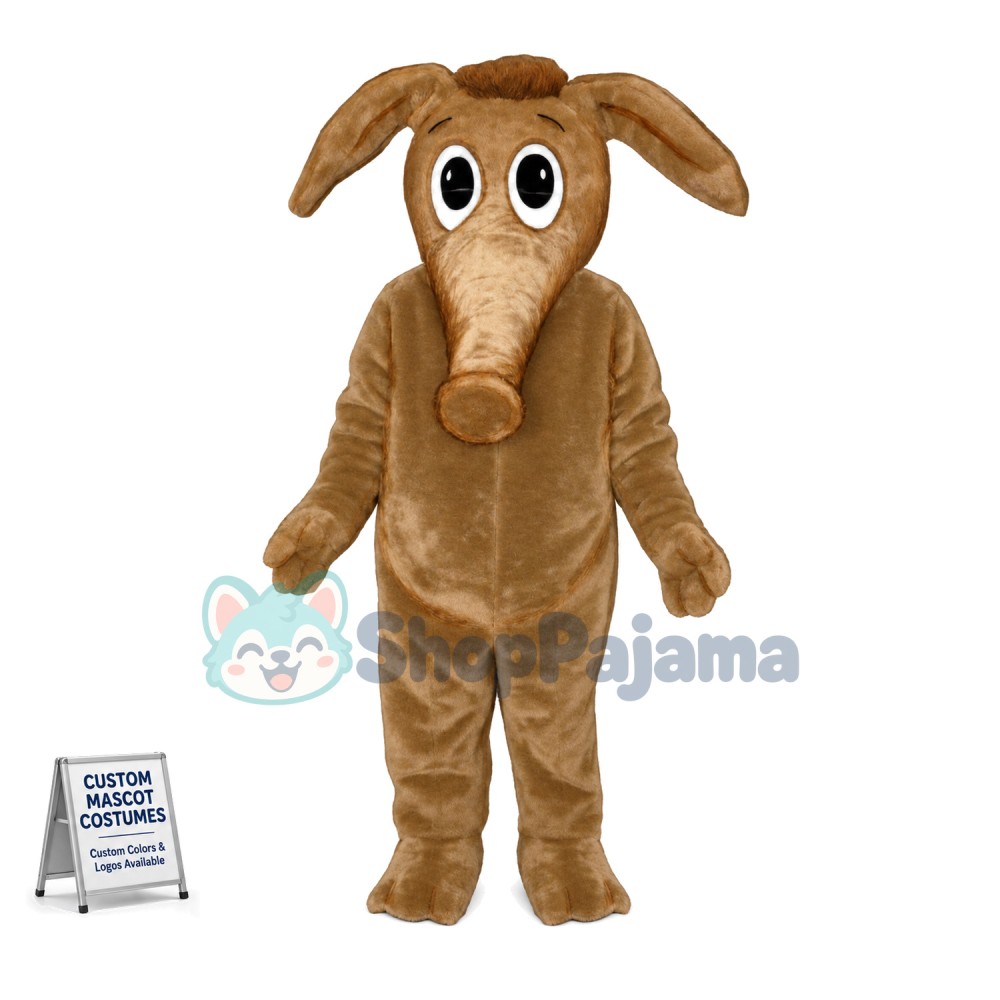 Surprised Little Brown Elephant Mascot Costume