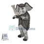 Alert Grey Mammoth Mascot Costume