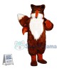 Alert Long Wool Red Fox Mascot Costume