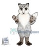 Sturdy Long Wool Gray Fox Mascot Costume