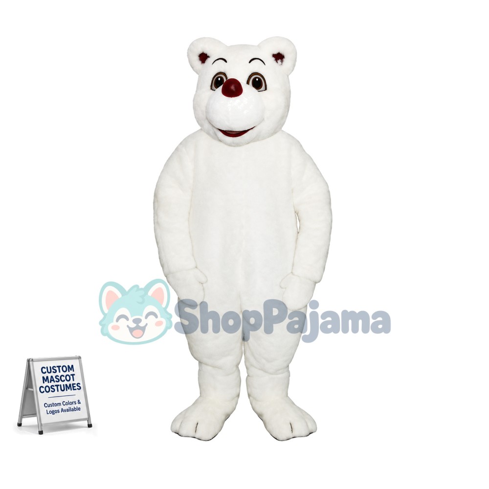 Adult Snow White Bear Mascot Costume