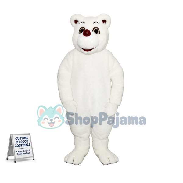 Adult Snow White Bear Mascot Costume