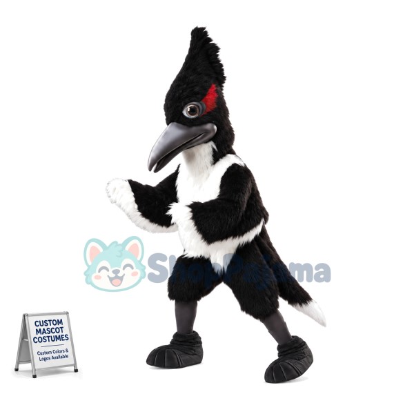 Furry Roadrunner With Long Beak Mascot Costume