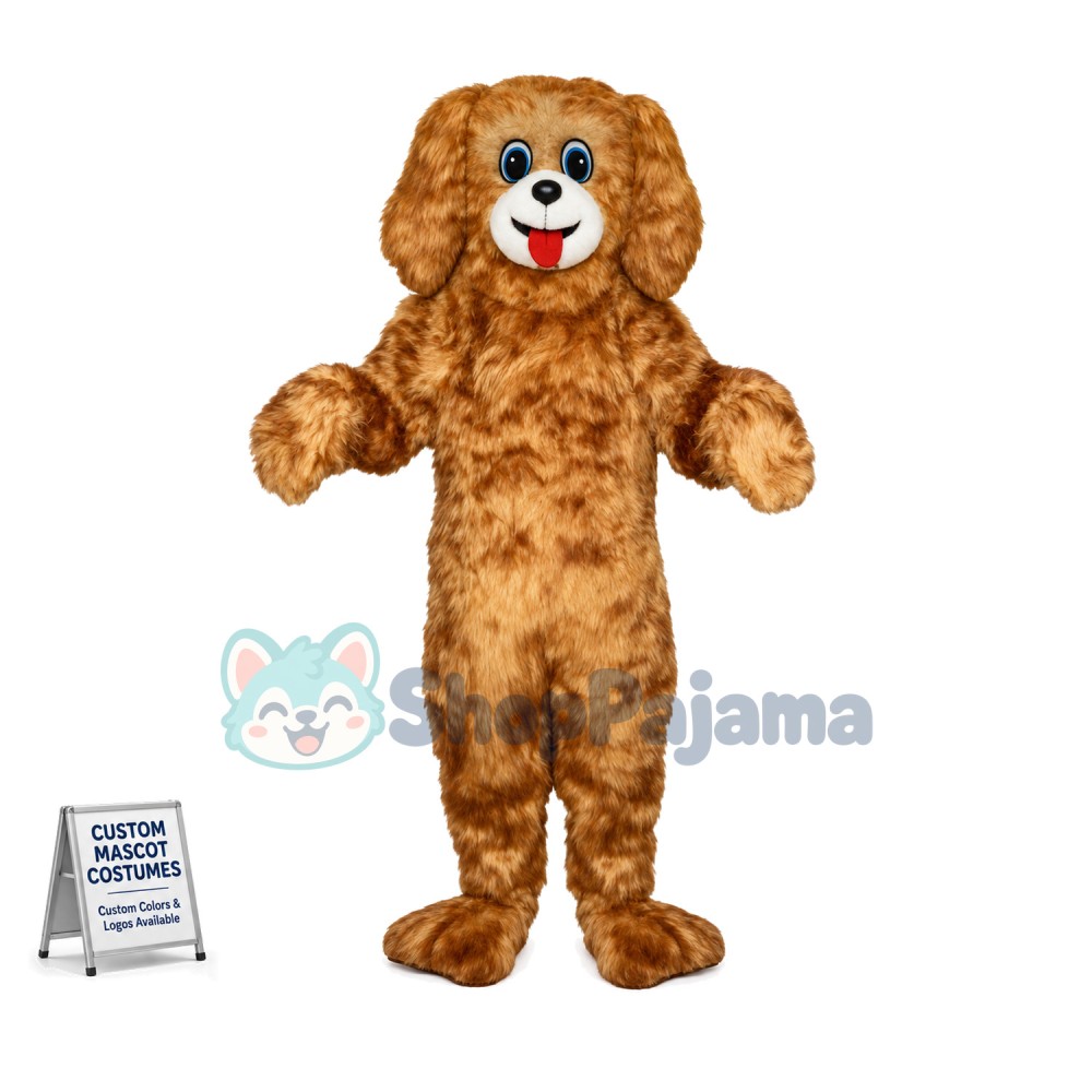 Obedient Long-haired Poodle Mascot Costume