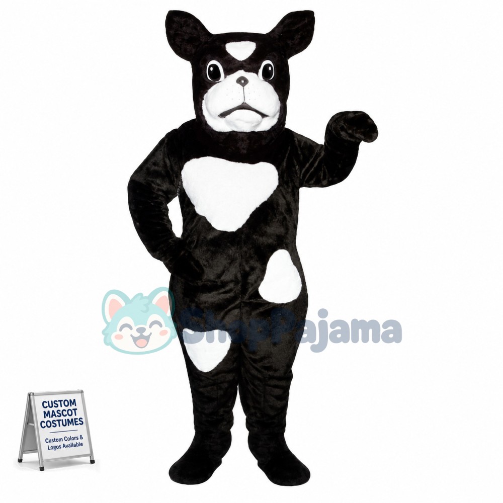 Black Dog With Patches Mascot Costume