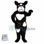 Black Dog With Patches Mascot Costume