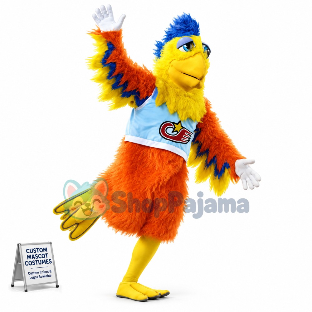 Cheering Hairy Falcon Mascot Costume