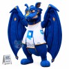Blue Evil Dragon With Huge Wings Mascot Costume