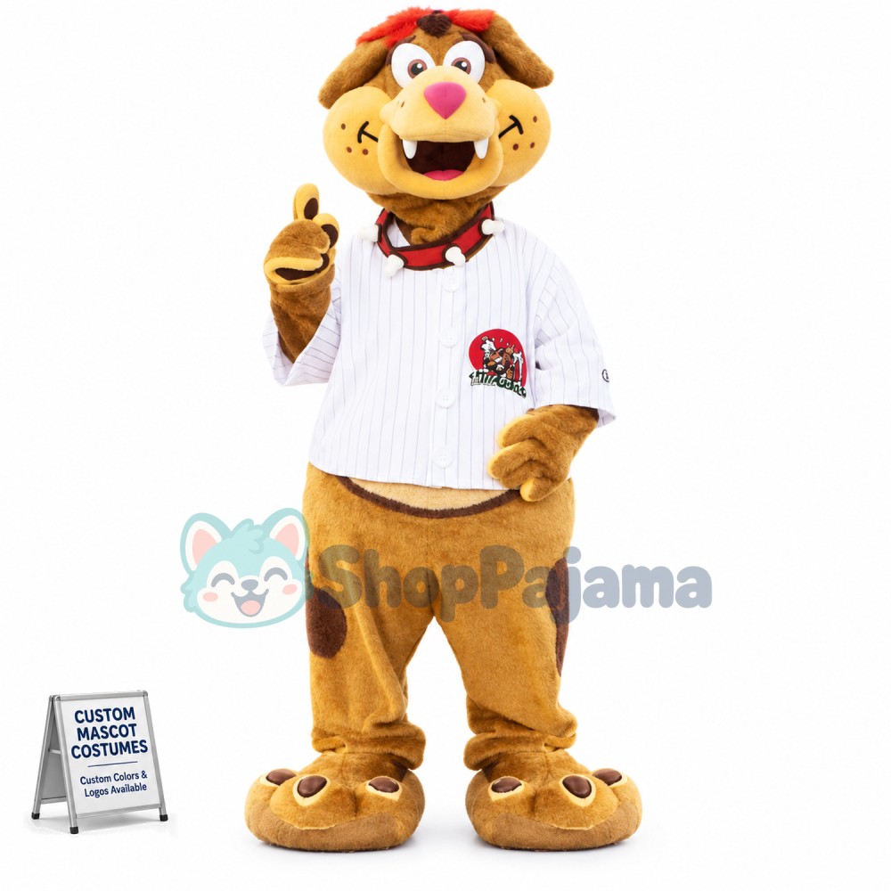 Turbulent Dog With Collar Mascot Costume