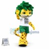 Young Tiger Player With Green Hair Mascot Costume