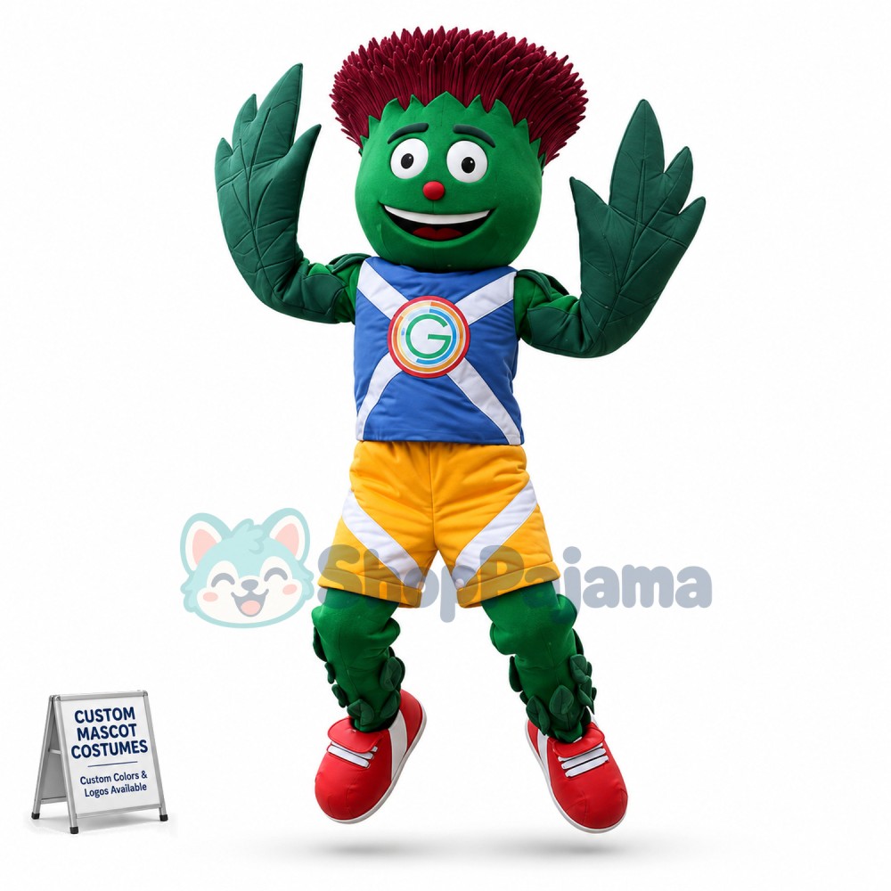 Bouncing Green Plant Doll Mascot Costume