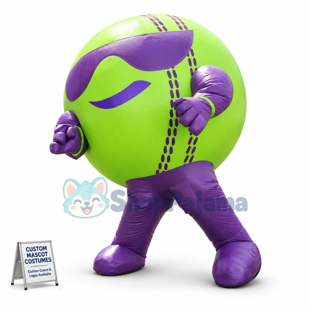 Swollen Green Ball Cartoon Mascot Costume