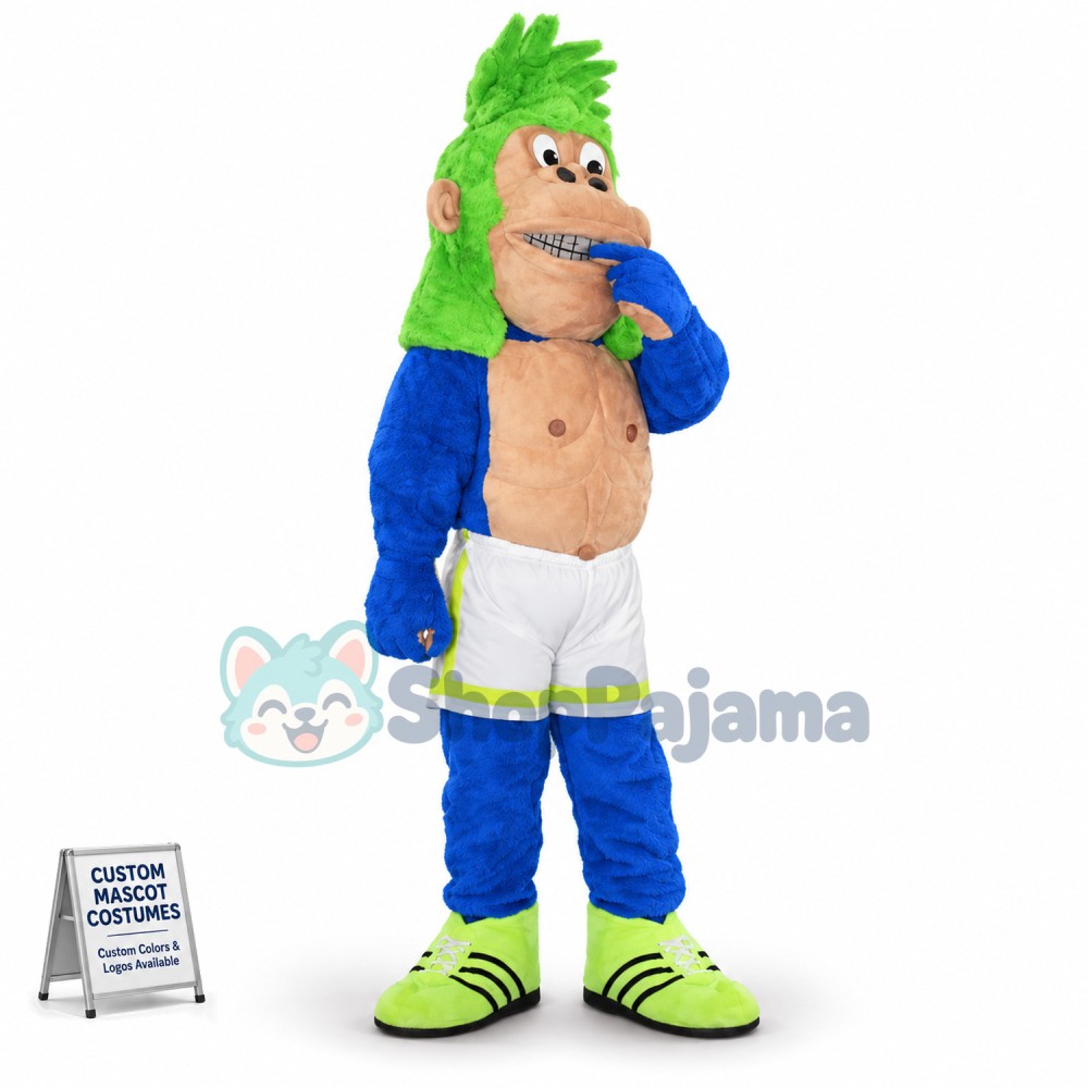 Green-haired Orangutan In a Daze Mascot Costume