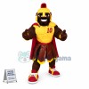 Black Soldier In Yellow Armor Mascot Costume