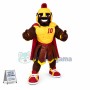 Black Soldier In Yellow Armor Mascot Costume