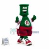 Baseball Player Cartoon Green Robot Mascot Costume