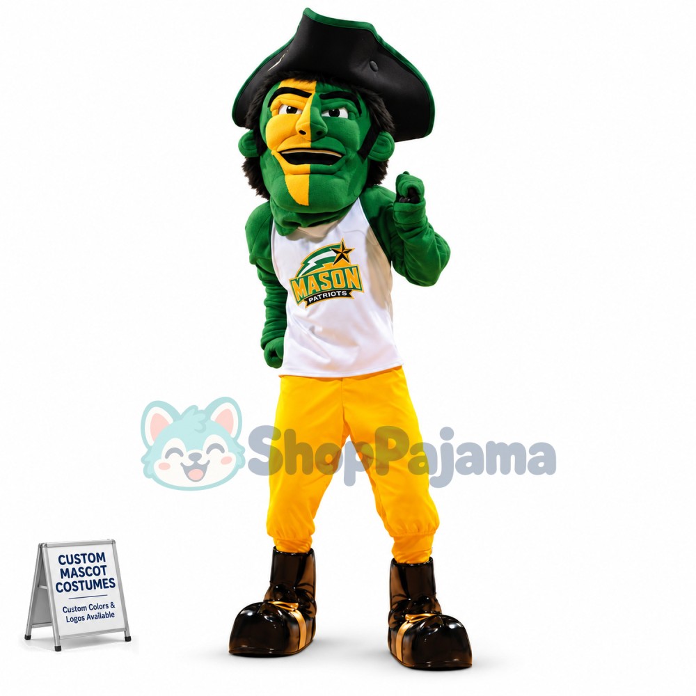 Strong Man With Half Yellow Face Mascot Costume
