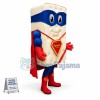 White Sesame Soda Cracker Superman Mascot Costume