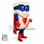White Sesame Soda Cracker Superman Mascot Costume