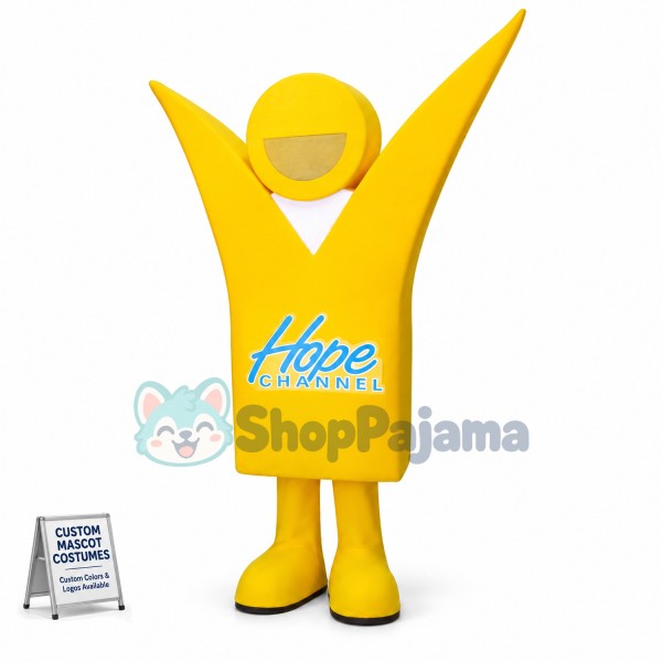 Yellow Logo of TV Channel Mascot Costume