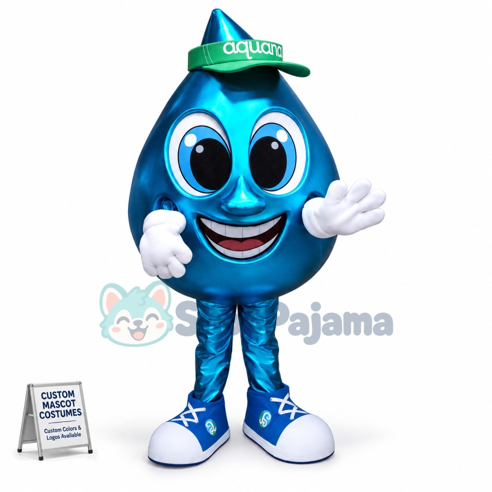 Cartoon Bright Lake Blue Water Drop Mascot Costume