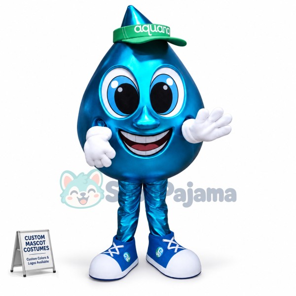Cartoon Bright Lake Blue Water Drop Mascot Costume