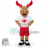 Athlete Elk With Red Antlers Mascot Costume