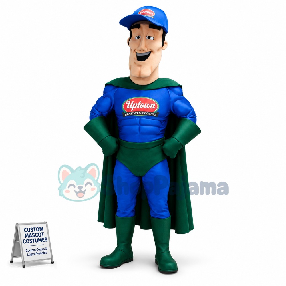 Long-faced Superhero of The College Mascot Costume