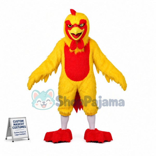 Violent Furry Yellow & Red Chicken Mascot Costume