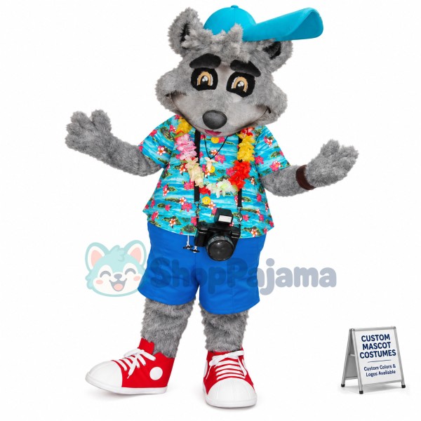 Beach Holiday Dog Carrying Camera Mascot Costume