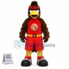 Adult Powerful Eagle In Overalls Mascot Costume