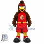 Adult Powerful Eagle In Overalls Mascot Costume