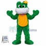 Big Faced Adult Frog With Flower Mascot Costume