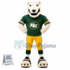 Athletic Rugby Player White Leopard Mascot Costume