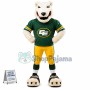Athletic Rugby Player White Leopard Mascot Costume