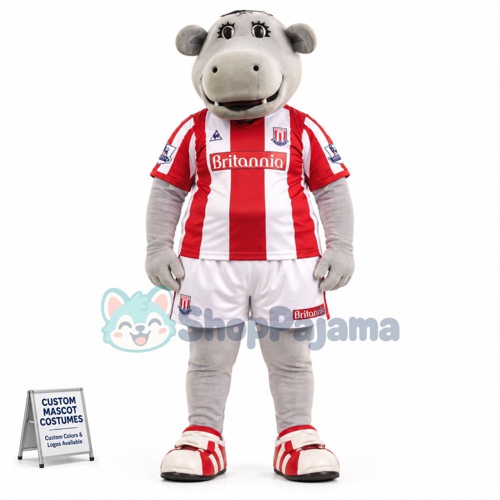 Actively Responding Hippopotamus Mascot Costume
