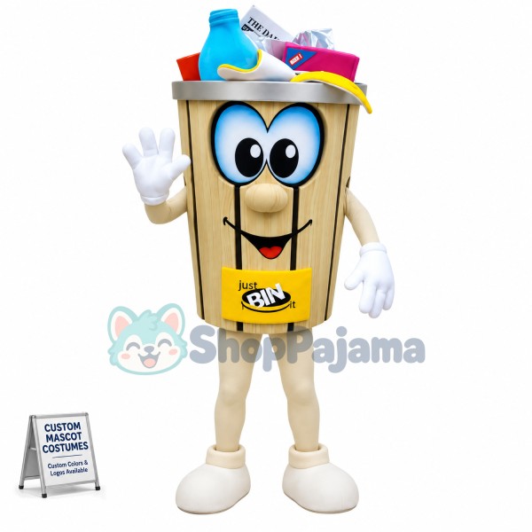Trash Bin Full of Recyclables Mascot Costume