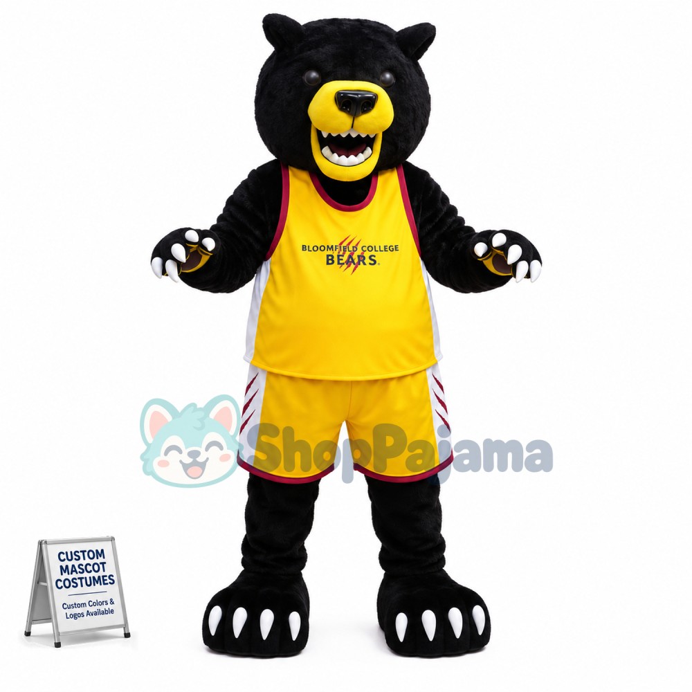Wild Black Bear of The College Mascot Costume