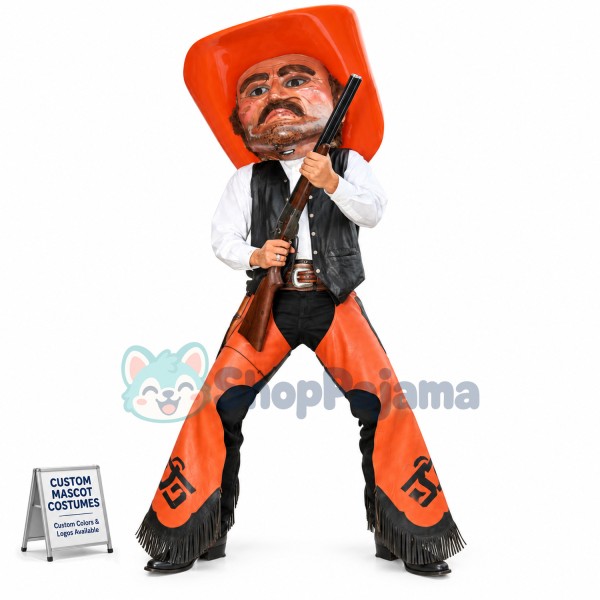 Western Cowboy Holding Shotgun Mascot Costume