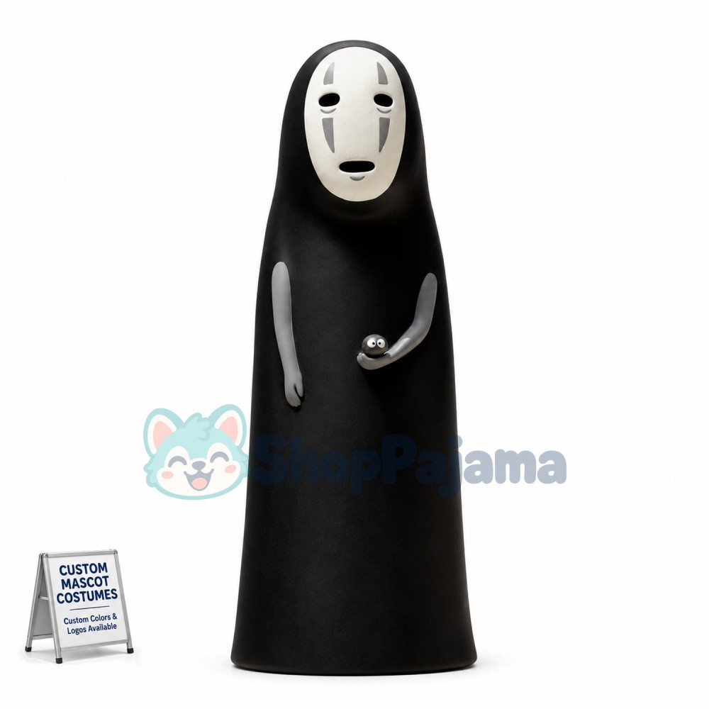 Mysterious Ghost No Face Man Cartoon Mascot Costume