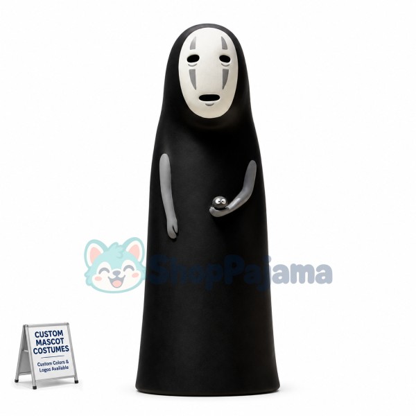 Mysterious Ghost No Face Man Cartoon Mascot Costume