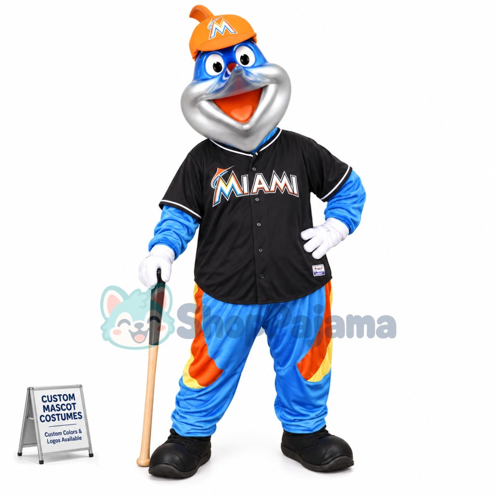 Blue Doll Firing the Starting Gun Mascot Costume