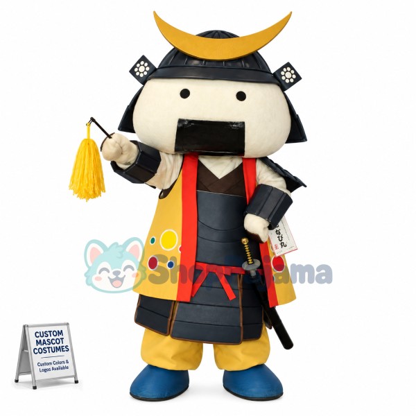 Funny Japanese Rice Ball Samurai Mascot Costume