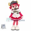 Baseball Baby Pink Cow In Pleated Skirt Mascot Costume
