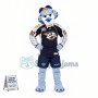 The Majestic Light Blue Tiger Racer Mascot Costume
