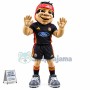 Black Athlete Wearing Protective Headgear Mascot Costume