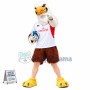 Walking Style Furry Falcon Holding Ball Mascot Costume