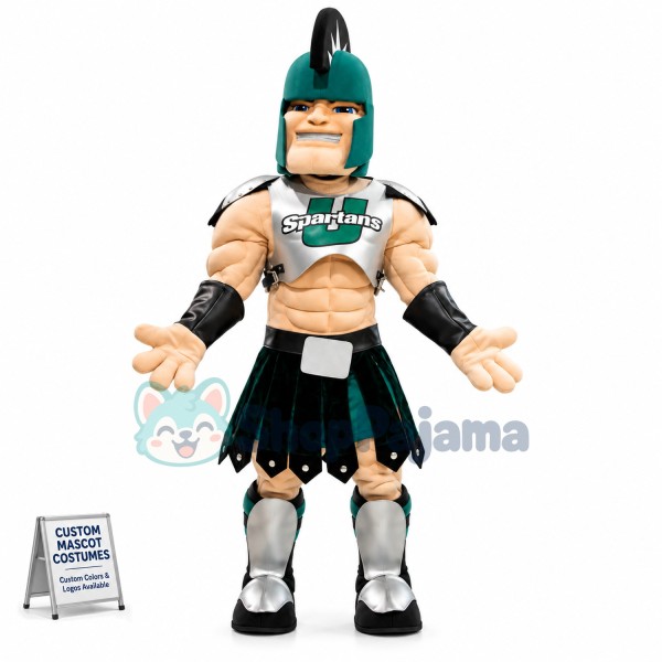 University Blue Eyed Spartan Warrior Mascot Costume