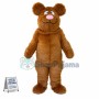 Adult Furry Bear With Pink Nose Mascot Costume