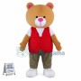 Brown Bear Wearing Red Waistcoat Mascot Costume